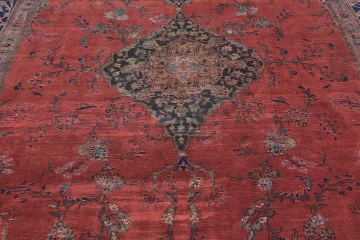 7' 3 x 13' Hand Knotted Mashad Persian Wool Rug