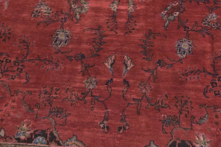 Detail image of 7' 3 x 13' Hand Knotted Mashad Persian Wool Rug