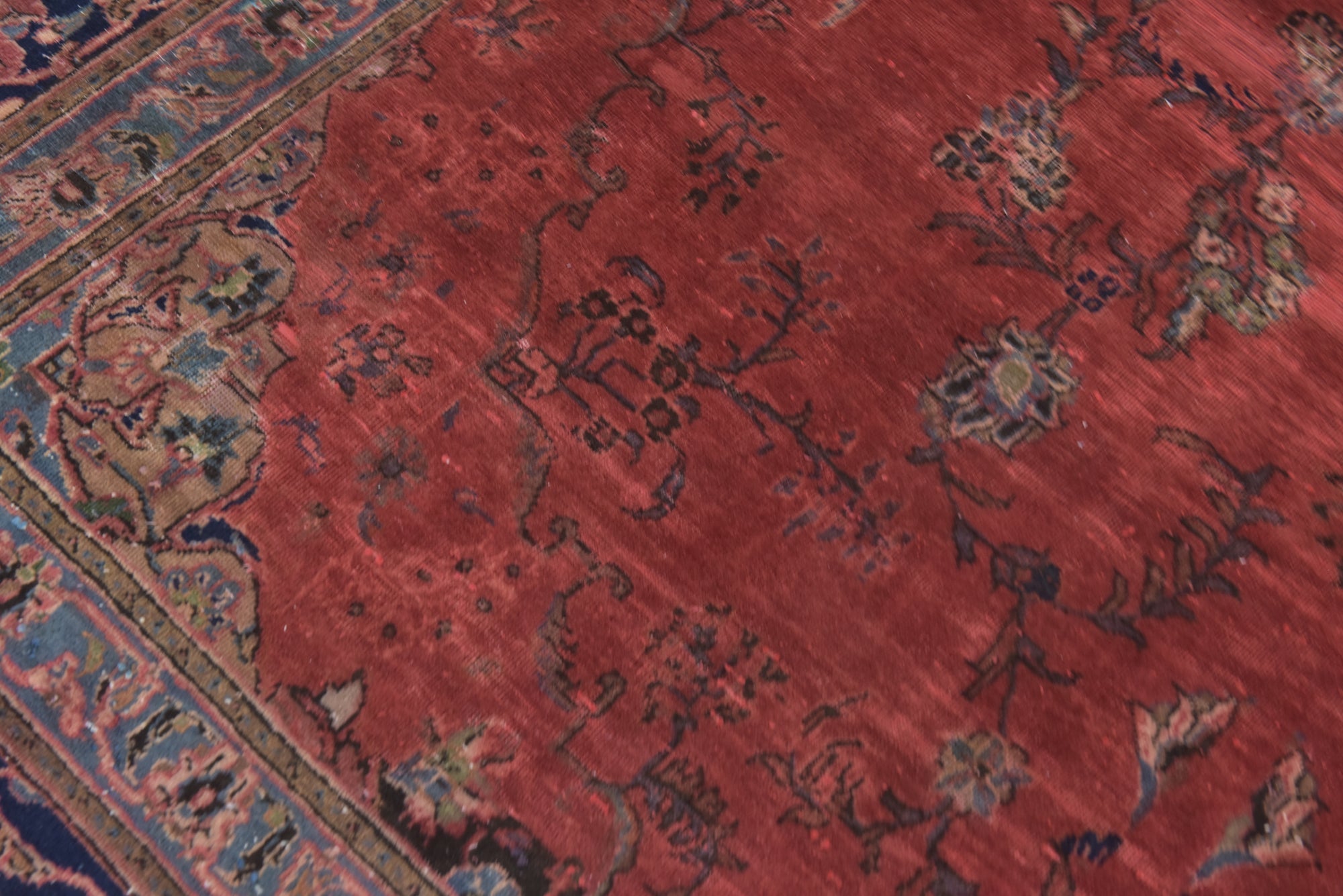 7' 3 x 13' Hand Knotted Mashad Persian Wool Rug