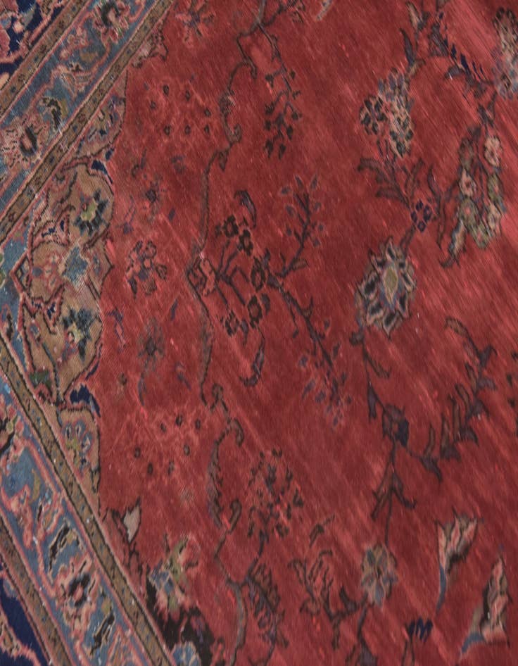 Detail image of 7' 3 x 13' Hand Knotted Mashad Persian Wool Rug