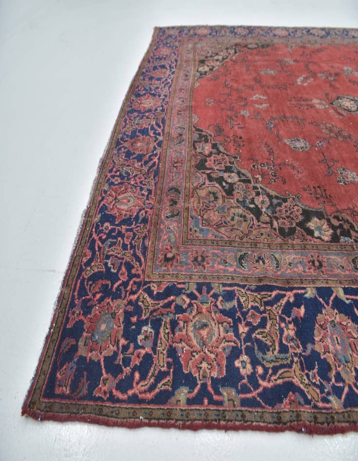 Detail image of 7' 3 x 13' Hand Knotted Mashad Persian Wool Rug