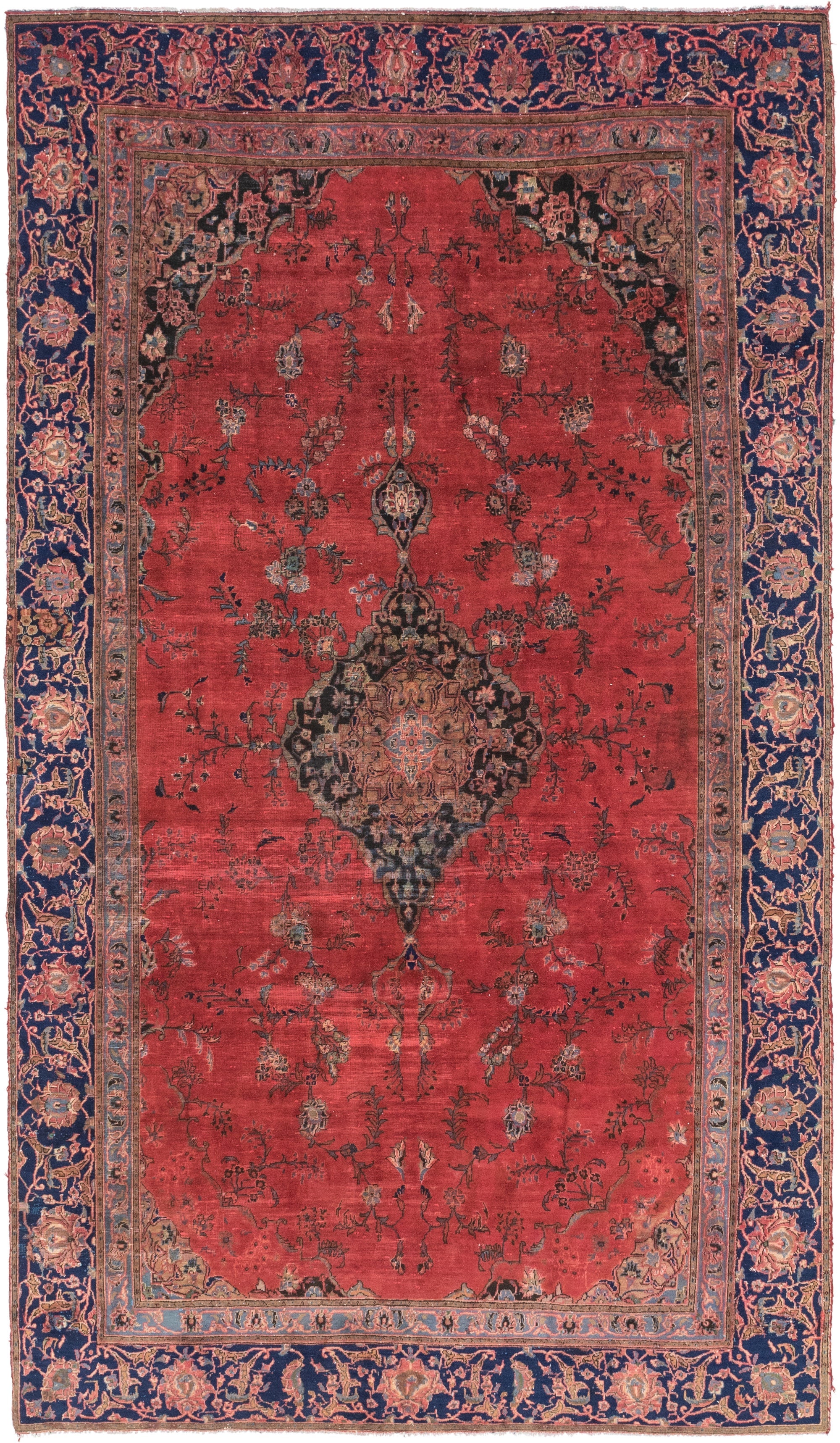 7' 3 x 13' Hand Knotted Mashad Persian Wool Rug