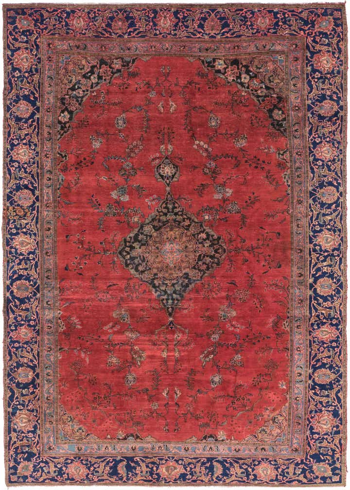 7' 3 x 13' Hand Knotted Mashad Persian Wool Rug