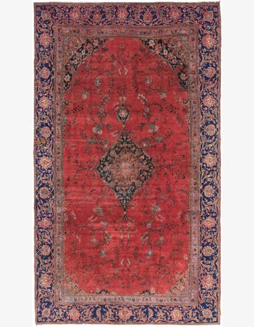 7' 3 x 13' Hand Knotted Mashad Persian Wool Rug
