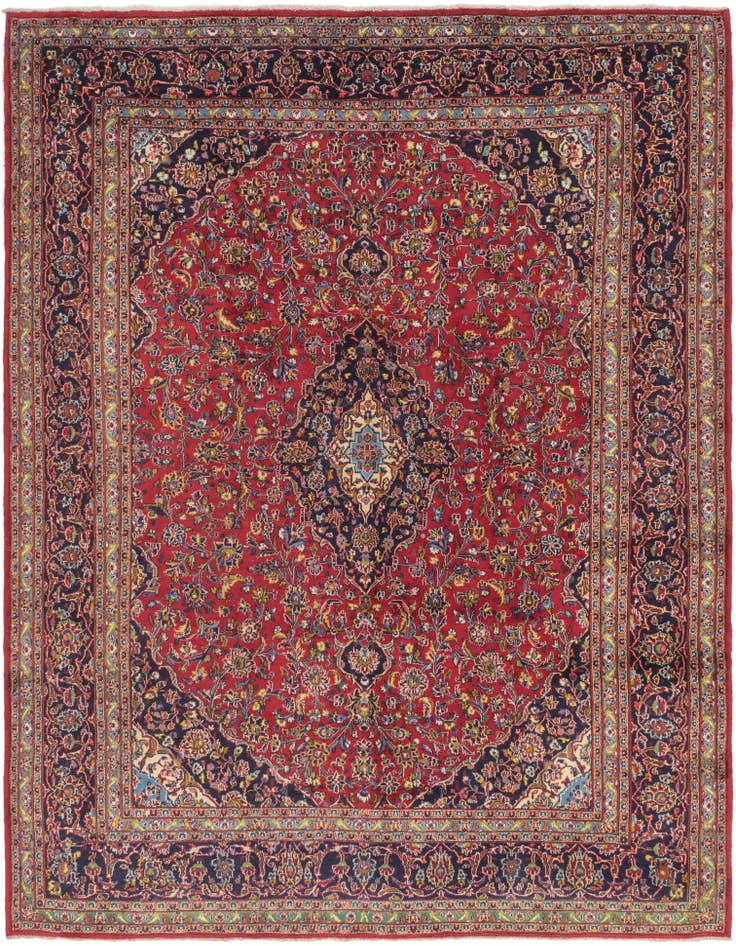 Detail image of 9' 8 x 12' 9 Hand Knotted Mashad Persian Wool Rug