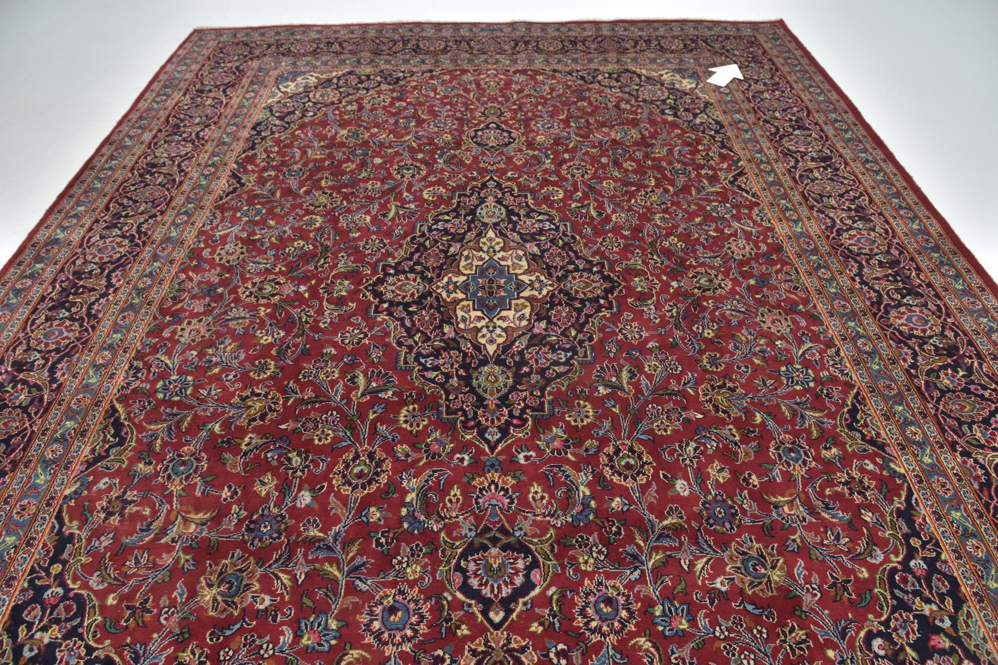 9' 8 x 12' 6 Hand Knotted Mashad Persian Wool Rug
