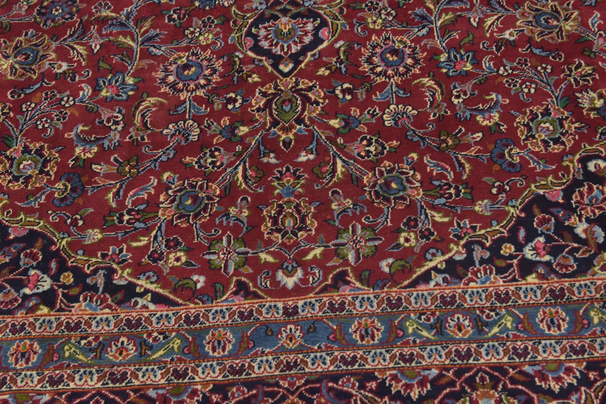 9' 8 x 12' 6 Hand Knotted Mashad Persian Wool Rug