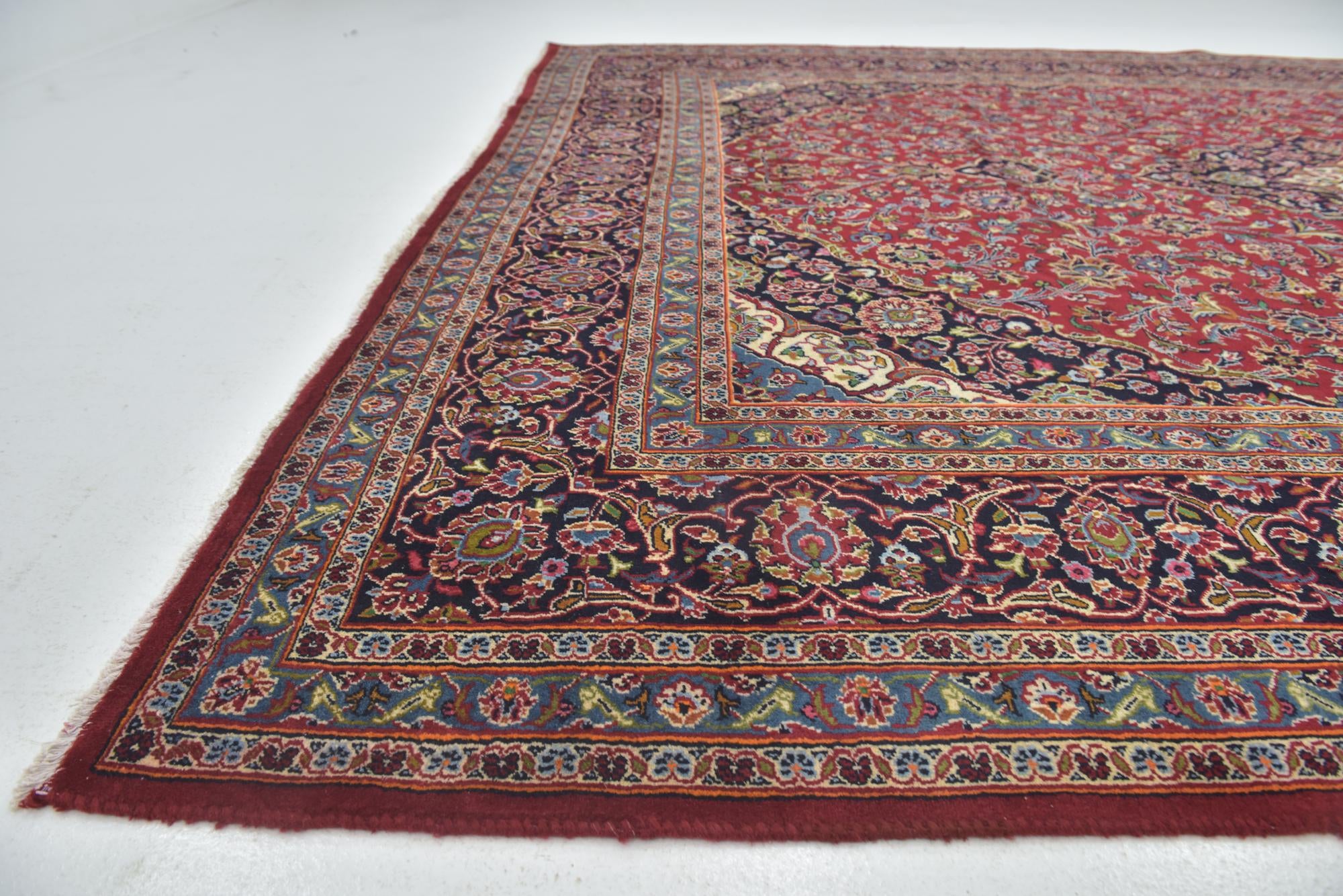 9' 8 x 12' 6 Hand Knotted Mashad Persian Wool Rug