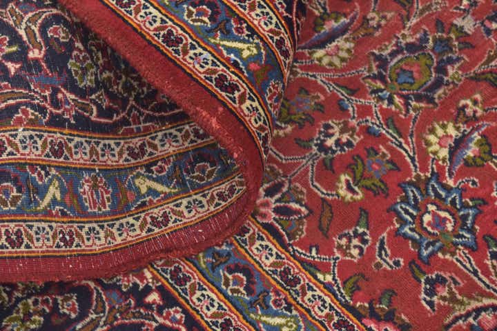 9' 9 x 12' 5 Hand Knotted Mashad Persian Wool Rug