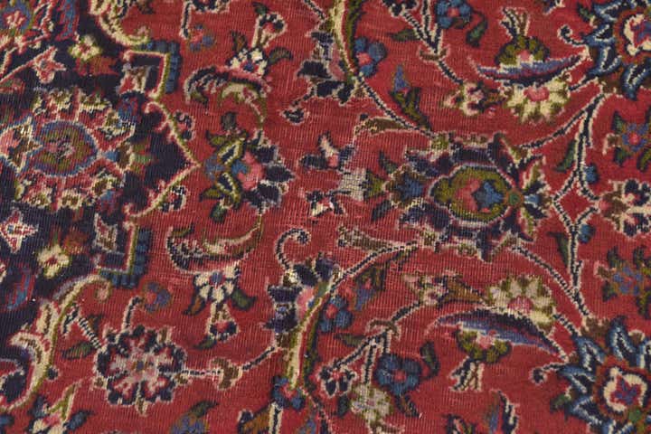 9' 9 x 12' 5 Hand Knotted Mashad Persian Wool Rug