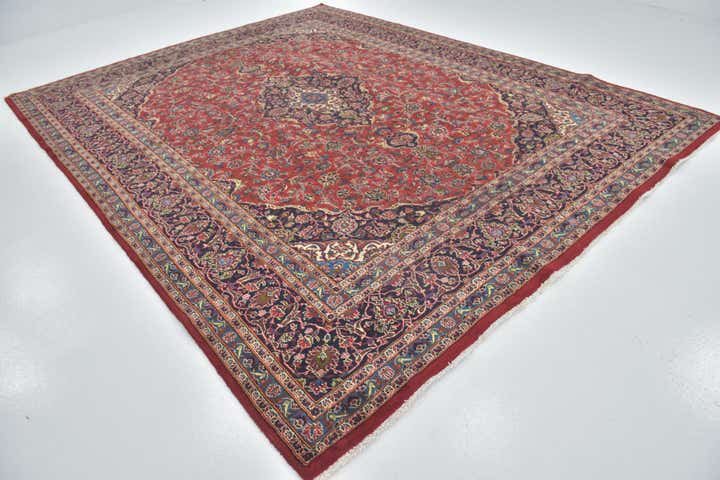 9' 9 x 12' 5 Hand Knotted Mashad Persian Wool Rug