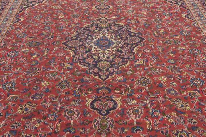 9' 9 x 12' 5 Hand Knotted Mashad Persian Wool Rug
