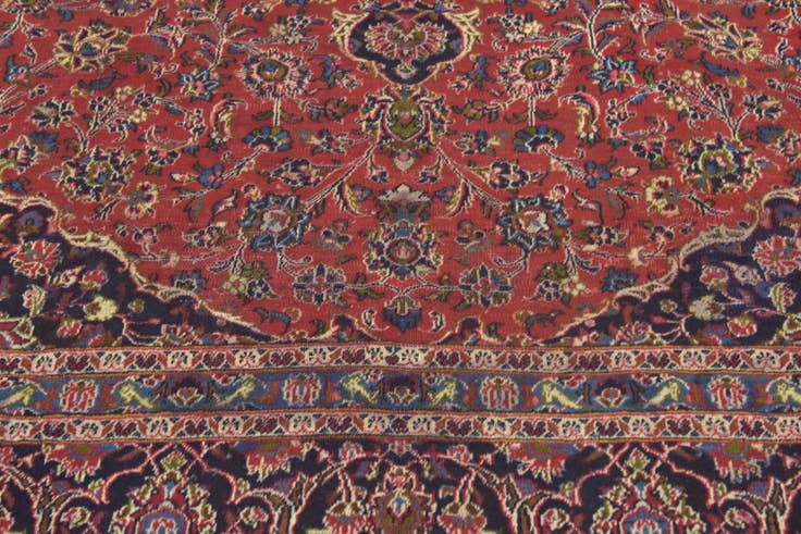 Detail image of 9' 9 x 12' 5 Hand Knotted Mashad Persian Wool Rug