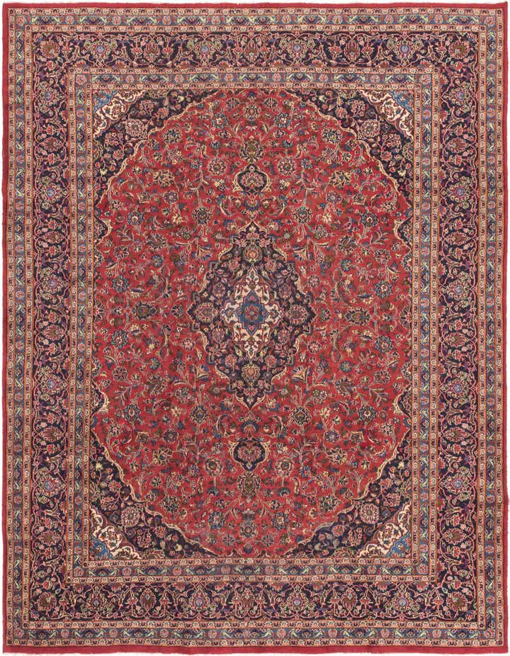 9' 9 x 12' 5 Hand Knotted Mashad Persian Wool Rug