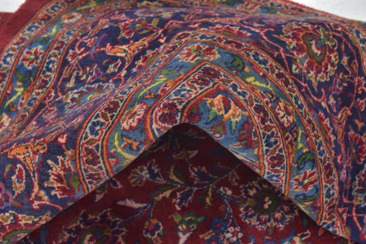 9' 9 x 13' 2 Hand Knotted Mashad Persian Wool Rug