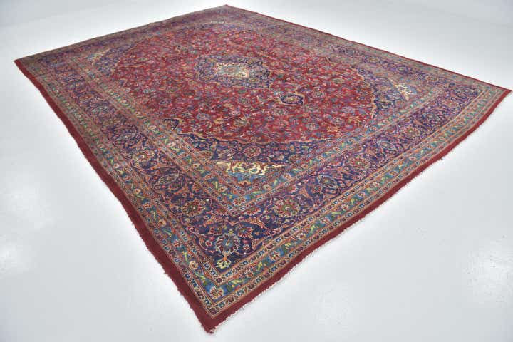 9' 9 x 13' 2 Hand Knotted Mashad Persian Wool Rug