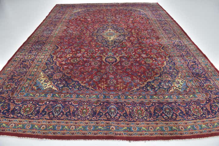 9' 9 x 13' 2 Hand Knotted Mashad Persian Wool Rug