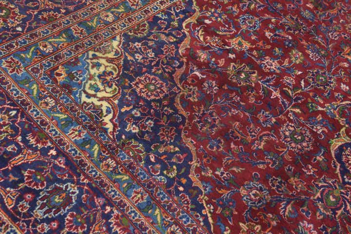 9' 9 x 13' 2 Hand Knotted Mashad Persian Wool Rug