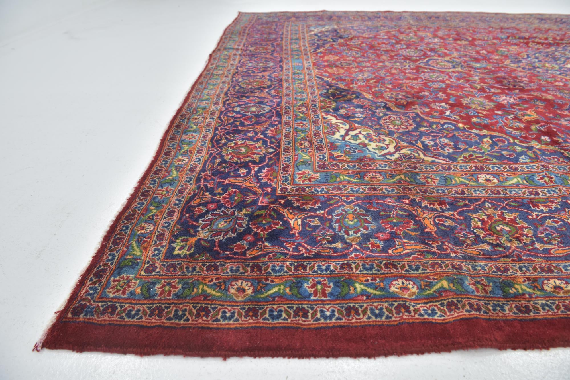 9' 9 x 13' 2 Hand Knotted Mashad Persian Wool Rug