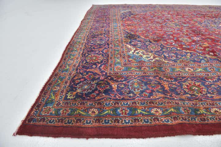 9' 9 x 13' 2 Hand Knotted Mashad Persian Wool Rug