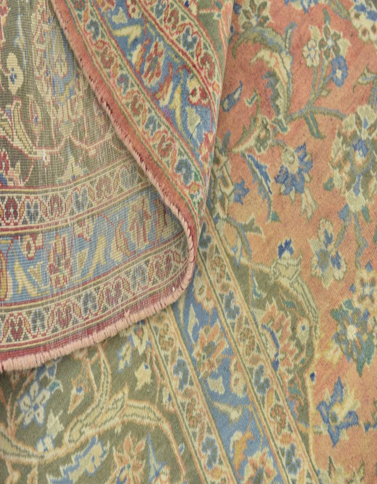 Detail image of 10' 2 x 12' Hand Knotted Mashad Persian Wool Rug