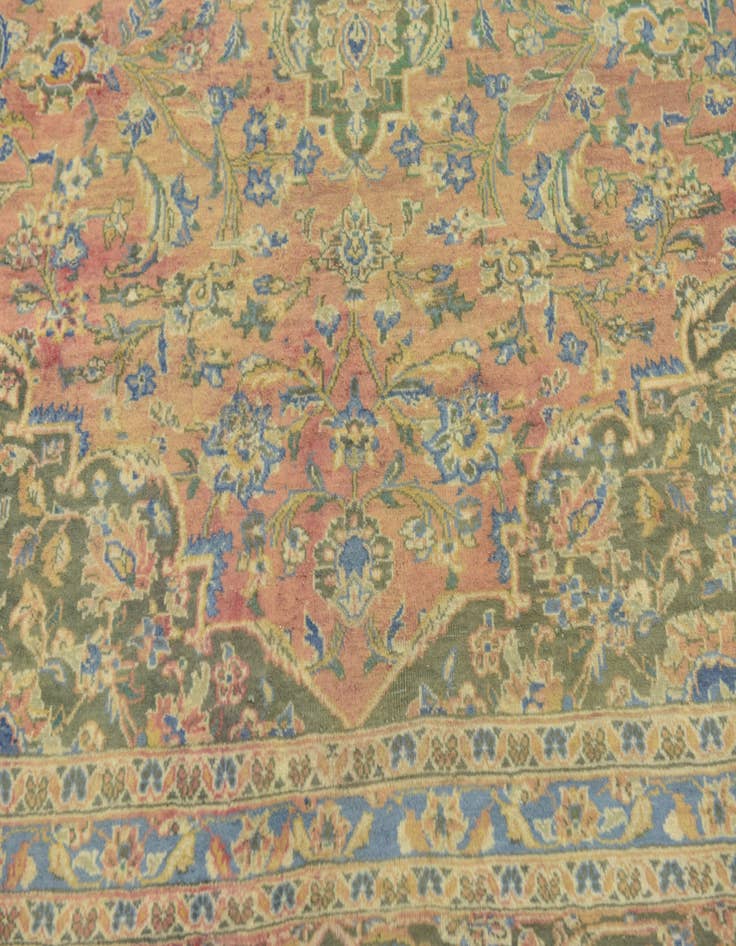 Detail image of 10' 2 x 12' Hand Knotted Mashad Persian Wool Rug