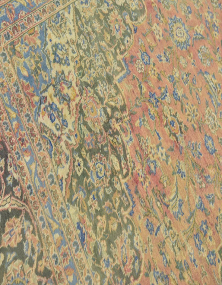 Detail image of 10' 2 x 12' Hand Knotted Mashad Persian Wool Rug