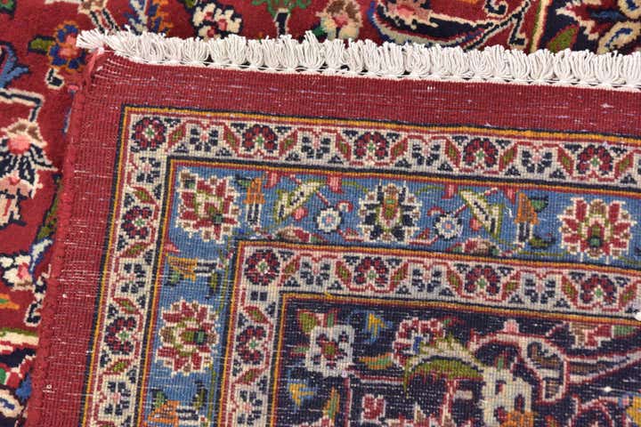 9' 9 x 12' 7 Hand Knotted Mashad Persian Wool Rug