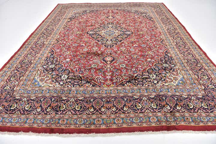 9' 9 x 12' 7 Hand Knotted Mashad Persian Wool Rug