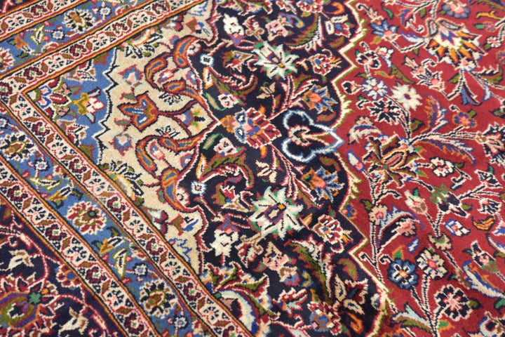 9' 9 x 12' 7 Hand Knotted Mashad Persian Wool Rug