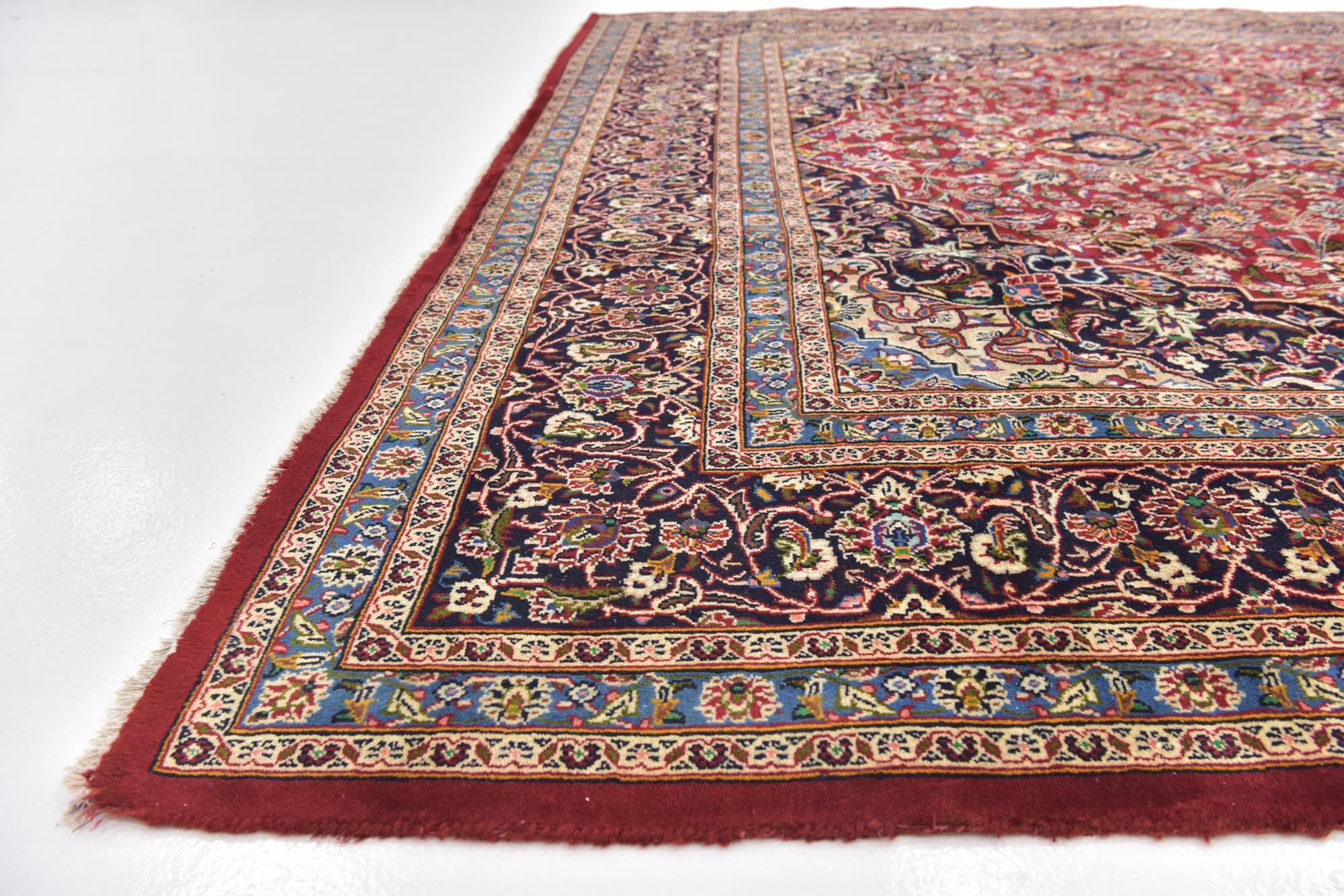 9' 9 x 12' 7 Hand Knotted Mashad Persian Wool Rug