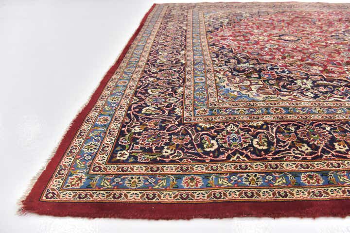 9' 9 x 12' 7 Hand Knotted Mashad Persian Wool Rug