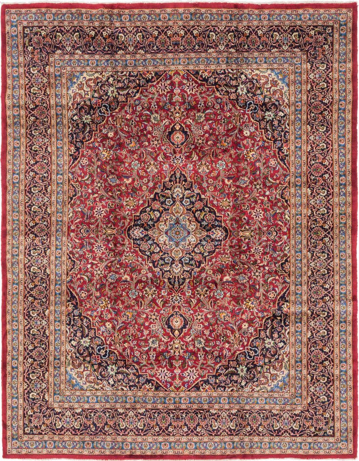 Detail image of 9' 9 x 12' 7 Hand Knotted Mashad Persian Wool Rug