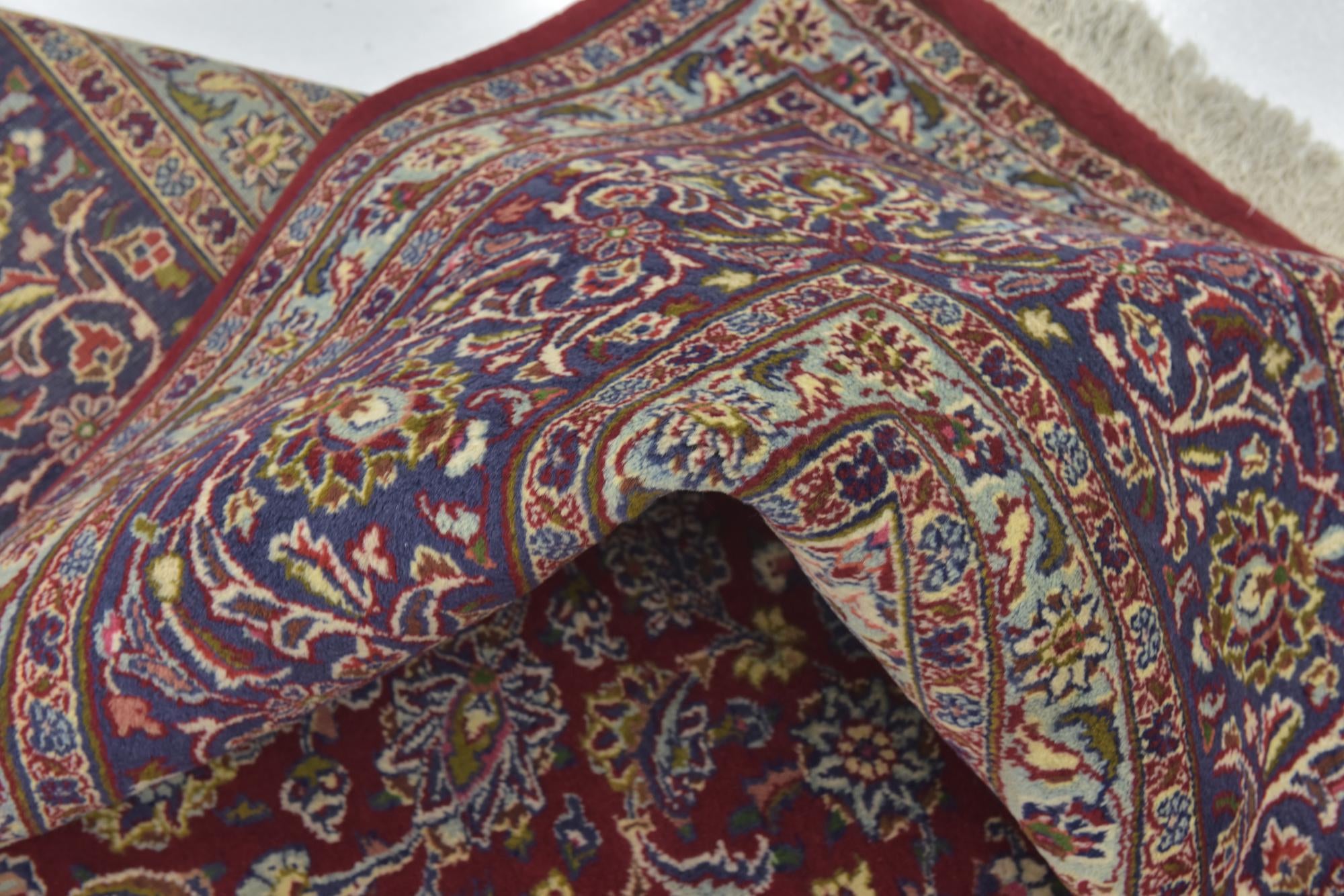 9' 10 x 12' 10 Hand Knotted Mashad Persian Wool Rug