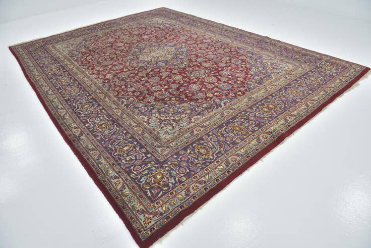 Detail image of 9' 10 x 12' 10 Hand Knotted Mashad Persian Wool Rug