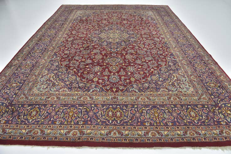 Detail image of 9' 10 x 12' 10 Hand Knotted Mashad Persian Wool Rug