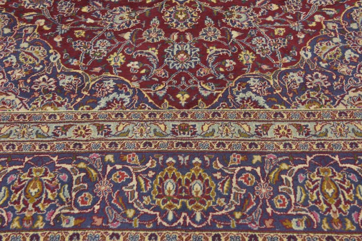 Detail image of 9' 10 x 12' 10 Hand Knotted Mashad Persian Wool Rug