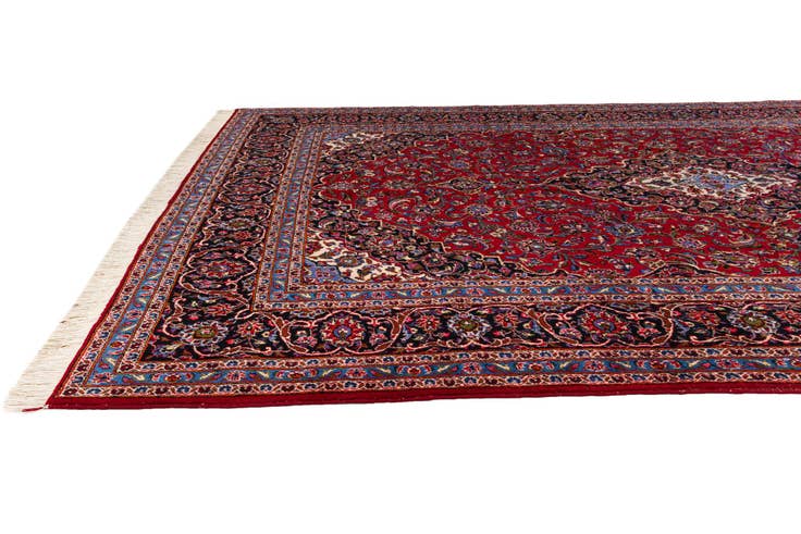 Detail image of 9' 10 x 13' 2 Hand Knotted Mashad Persian Wool Rug
