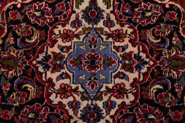 Detail image of 9' 10 x 13' 2 Hand Knotted Mashad Persian Wool Rug