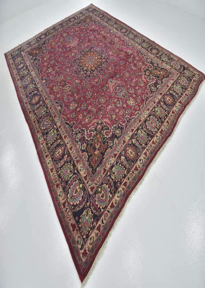 9' 8 x 12' 7 Hand Knotted Mashad Persian Wool Rug