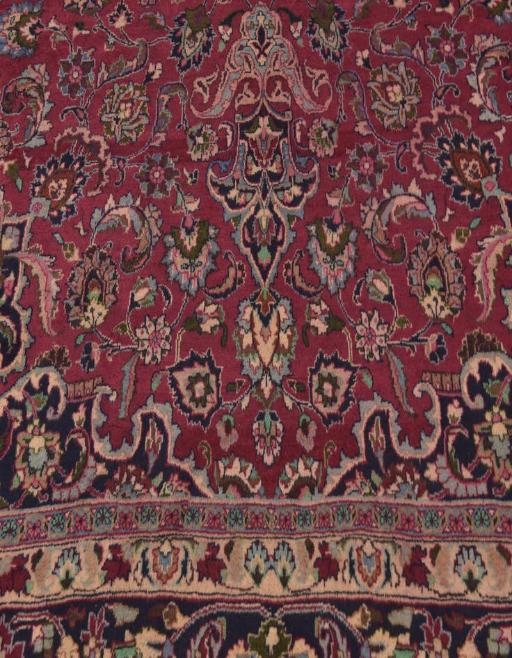 Detail image of 9' 8 x 12' 7 Hand Knotted Mashad Persian Wool Rug