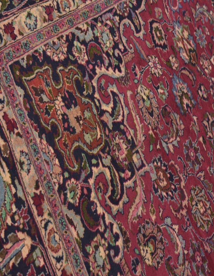 Detail image of 9' 8 x 12' 7 Hand Knotted Mashad Persian Wool Rug