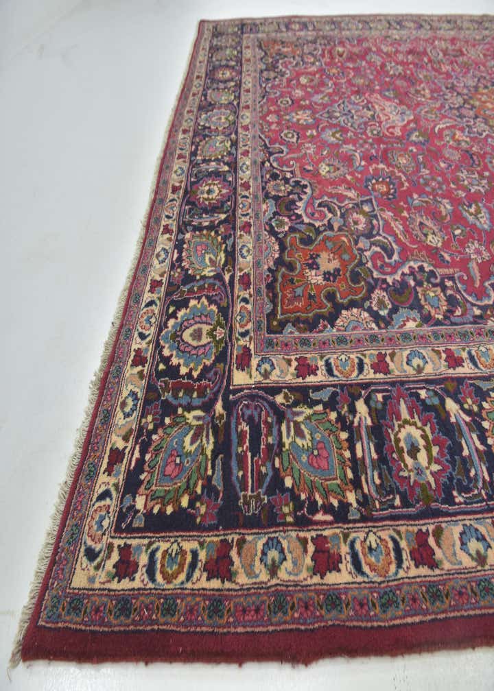 9' 8 x 12' 7 Hand Knotted Mashad Persian Wool Rug