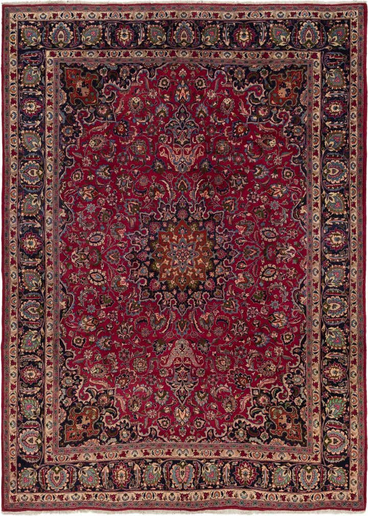 9' 8 x 12' 7 Hand Knotted Mashad Persian Wool Rug