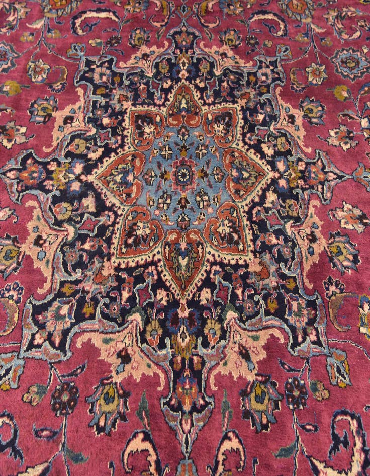 Detail image of 10' x 12' 7 Hand Knotted Mashad Persian Wool Rug