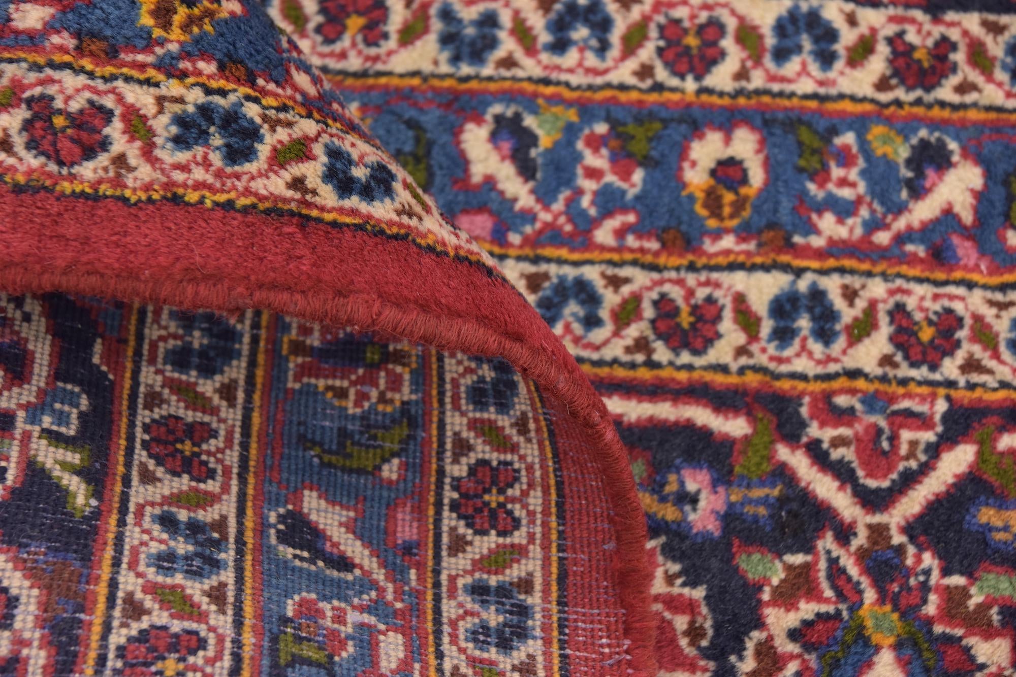 10' x 13' Hand Knotted Mashad Persian Wool Rug