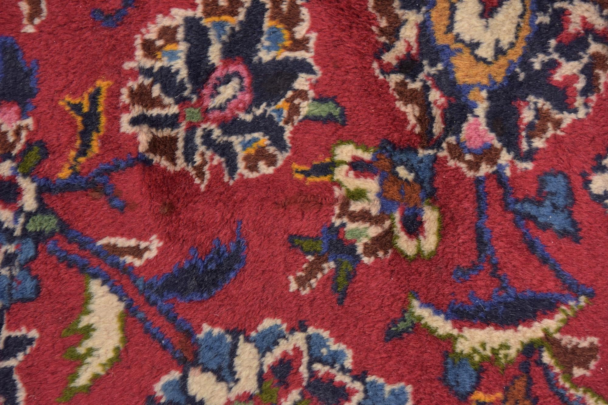 10' x 13' Hand Knotted Mashad Persian Wool Rug