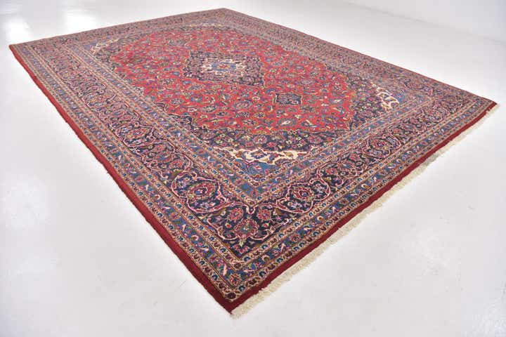 10' x 13' Hand Knotted Mashad Persian Wool Rug