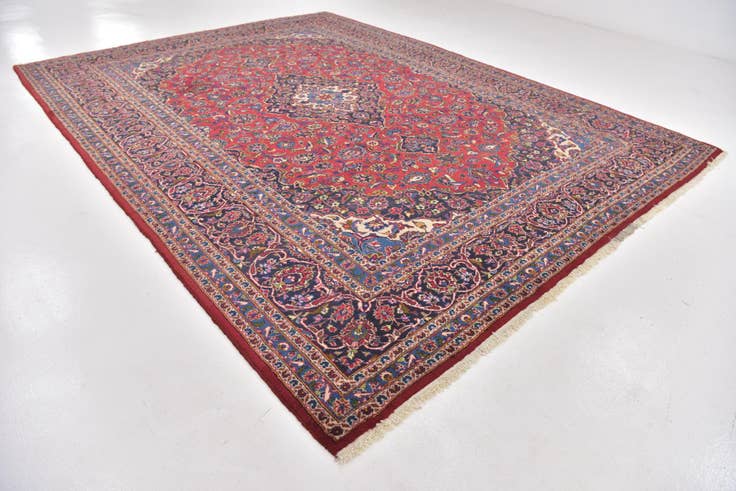 Detail image of 10' x 13' Hand Knotted Mashad Persian Wool Rug