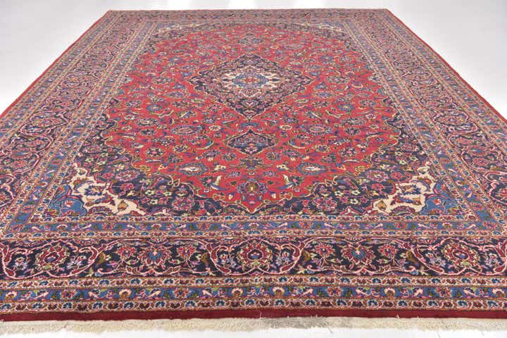 10' x 13' Hand Knotted Mashad Persian Wool Rug